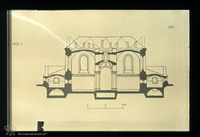 Photograph of: Drawings (1922) of the Great Synagogue in Pinsk : Drawing, crossection.