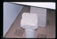 Photograph of: Fragments of tombstones from a destroyed Jewish cemetery in Vlorë.