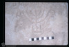 Photograph of: Ancient tombstone with Hebrew inscription and incarved menora in the Archeological Museum in Durrës : sanctuary implements.