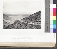 View on the Road from Jerusalem to Jericho with the Plain of Jordan, the northern end of the Dead Sea, and, in the distance, the mountains of Moab