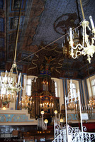 Photograph of: Great Synagogue (Hoykhe Shul) in Botoşani - Main prayer hall - Torah ark and plafond.