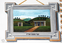 Photograph of: Leipziger Temple in Piatra Neamţ - Prayer hall murals - Tomb of Simeon the Righteous : East wall, northern corner.
