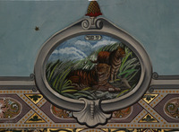Photograph of: Leipziger Temple in Piatra Neamţ - Ceiling - Tiger : Ceiling decoration-Four animals.