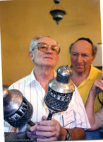 Photograph of: Torah finials : with Bezalel Narkiss.