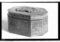 Photograph of: Ethrog container.