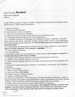 Photograph of: Description of the Synagogue in Bershad (Berszad) : Description.