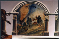 Photograph of: Beit Tfila Benyamin in Chernivtsi (Czernowitz), Ukraine, 1923, photos 1994 : Wall painting.