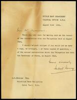 Hubert Young to [Ibrahim] Shammas.
