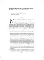Remembering World War II concentration camps : Dutch memorials and transitional justice.