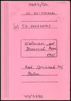 Wolman (née Horovich), Rosa, residing in Holon, Israel, reparations file.