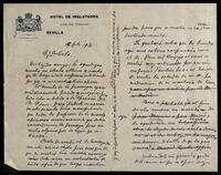 Letter to Deleito y Piñuela, José.