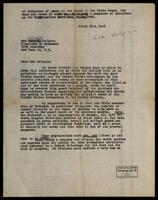 Letter to Rose Halprin, President of Hadassah.