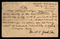 Postcard to Hadgi Mohamed Said Calcutta.