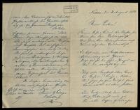 Letter to unknown from L. Schloss in Nidda.
