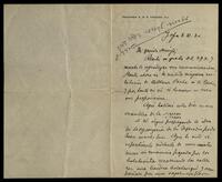 Letter in regard to Cattaui Pasha.
