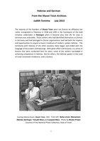Hebrew and German from the Shavei Tzion Archives – הספרייה הלאומית