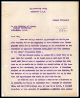 Letter to Ministry of Labour, Great Britain.