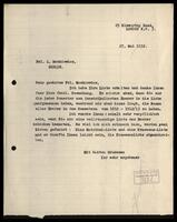 Letter to Miss Moskiewicz, Berlin.