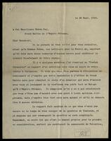 Letter to Nahum Bey, Grand Rabbi of the Ottoman empire.