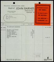 Bill from John Barnes Co., London.