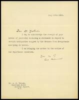 Correspondence in regard to Mesopotamian antiquities.