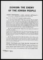Zionism: the enemy of the Jewish people.