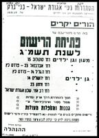 פתיחת הרישום לשנת תשמ"ג.