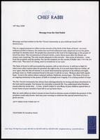 Letters to communities from Chief Rabbi's office.