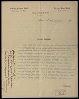 Deutsches Kommittee AIU, correspondence November 1912.