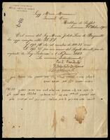מכתב מהעיר ליבורנו לרבנים משה מאמן והרב ישמעאל הכהן ובו תרומה לקהילה היהודית הספרדית בצפת.