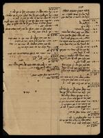 דף פירוט חשבון של הוצאות ושל שכר דירה, הכנסות שהגיעו לידי הרב מרדכי מאמן ומה שקיבל בנו הרב משה מאמן.