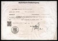 Fotokopierte Aufenthaltsbescheinigung.