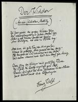 Zwei Gedichte von Franz Werfel.