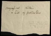 Biographical notes.