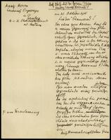 Draft of a letter to Leutnant Oryszczyn.