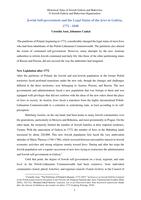 Jewish Self-government and the Legal Status of the Jews in Galicia, 1772 - 1848.