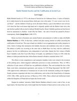 Rabbi Mosheh Isserles and the Codification of Jewish Law.