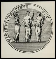 Photograph of a drawing of a coin.