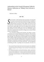 Antisemitism in the arsenal of European collective memory : reflections on "sliding" from criticism to hatred.