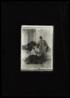 Family photograph of Faruk I, King of Egypt with his spouse Farīdah, Queen of Egypt and their daughter, Princess Ferial.