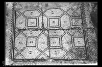 Photograph of: En Gedi;stratum II : Synagogue, western aisle, geometric patterns.