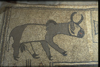 Photograph of: Beth Alpha Synagogue : Nave, Inscription Mosaic Panel.