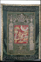 Photograph of: Parokhet (Torah Ark curtain).