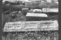 Photograph of: Kfar Nahum (Capernaum) Synagogue : window lintel.