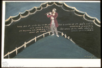 Photograph of: Akselrod, A design for a super-curtain for "Boitre the Robber" by M.Kulbak.