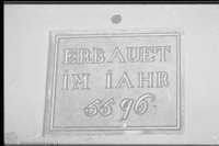 Photograph of: Synagogue in Čakovec : Plaque with the year of building (1836).