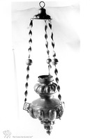 Photograph of: Hanging oil lamp.