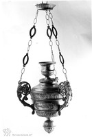 Photograph of: Hanging oil lamp.