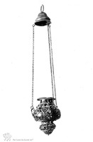 Photograph of: Hanging oil lamp.