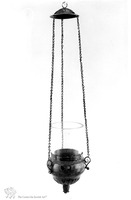 Photograph of: Hanging oil lamp.